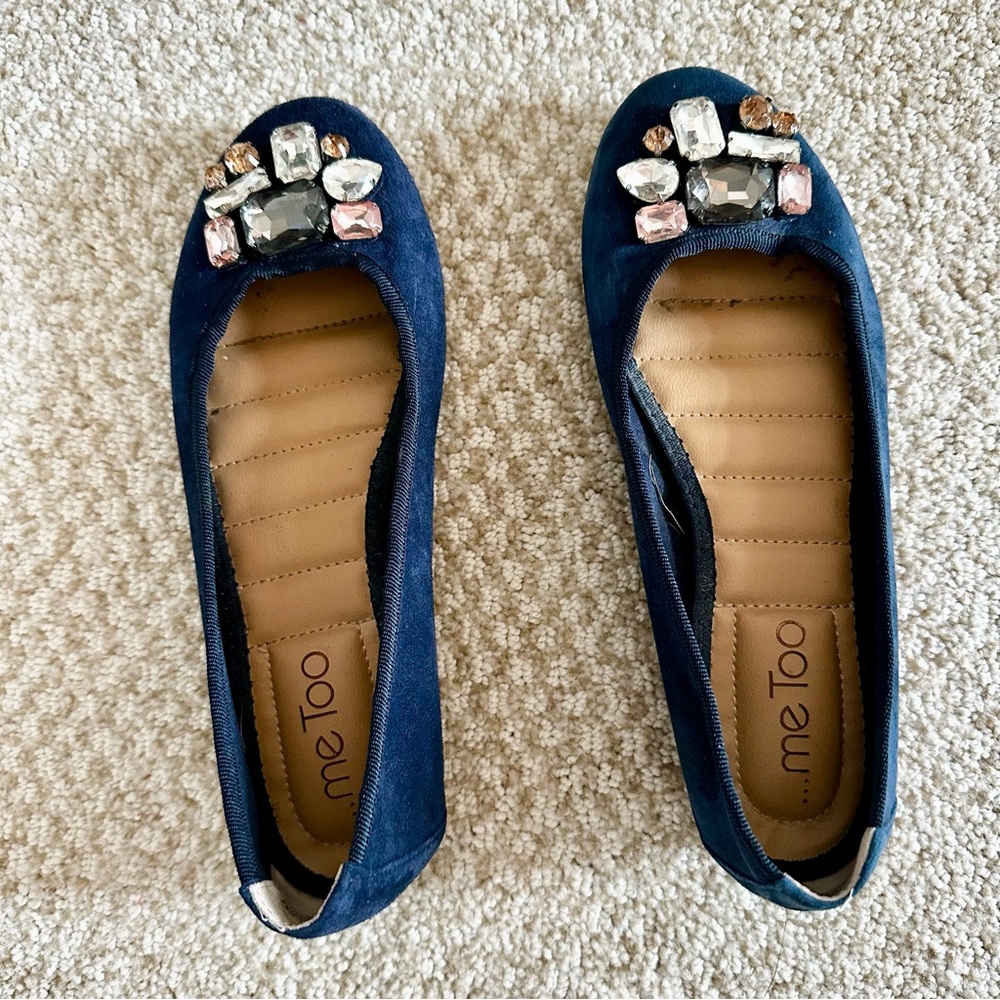 Me Too Blue Embellished Flats
